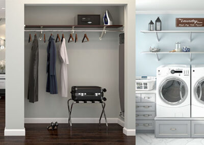 shelving for laundry and closet