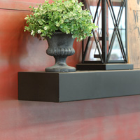 Metal shelf mantel